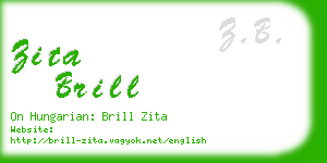 zita brill business card